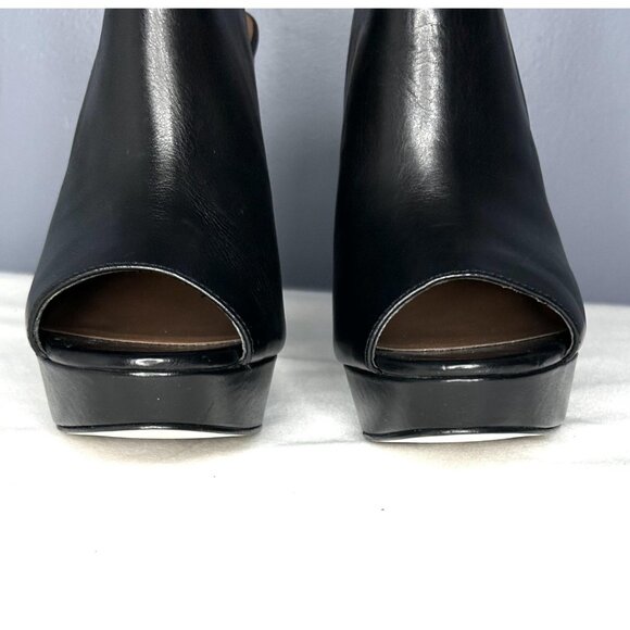 Steve Madden Shoes Womens 8 Kersten Platform Block Heel Peep Toe Slingback Leath - Picture 4 of 14